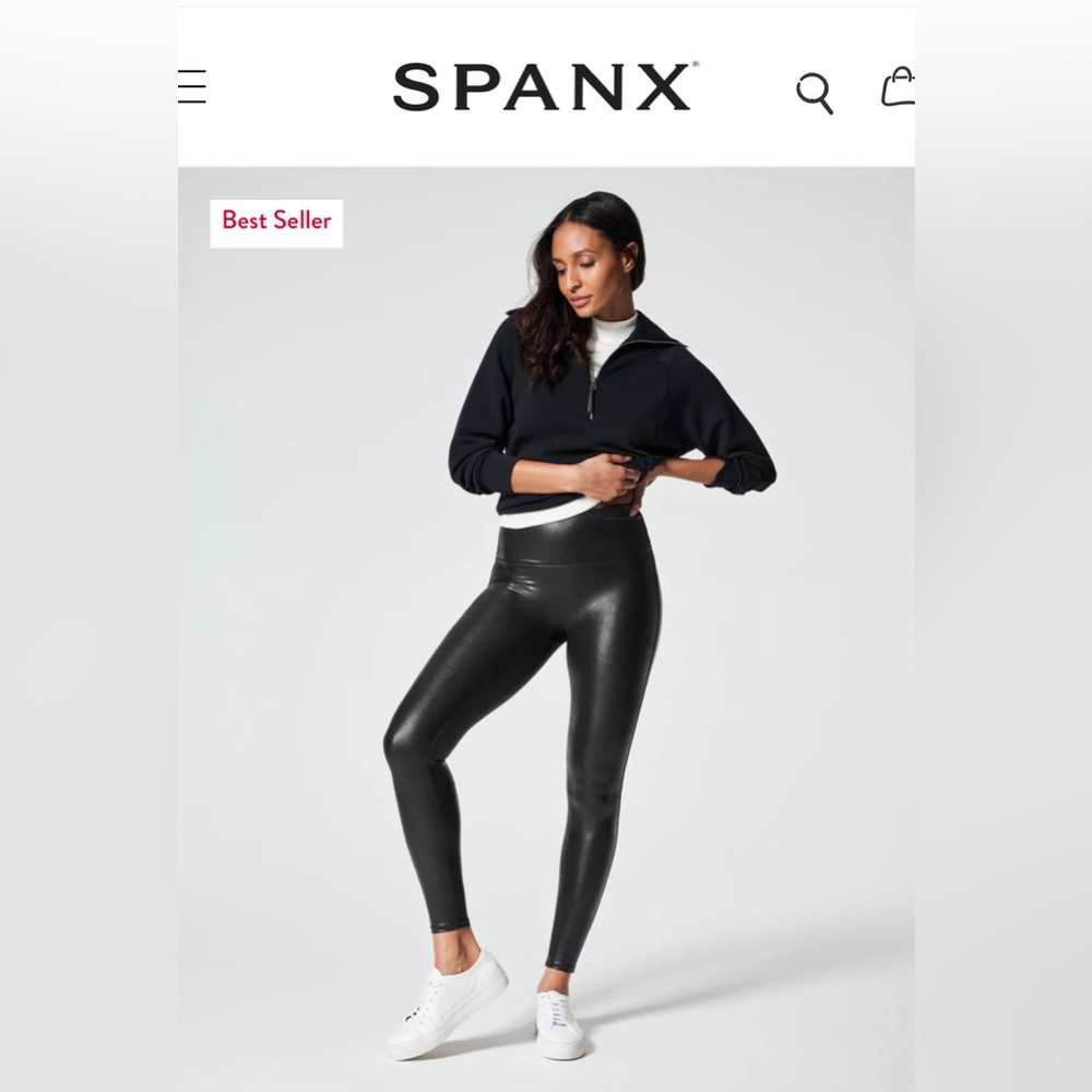 Spanx faux leather leggings. Size Medium. New, never worn.